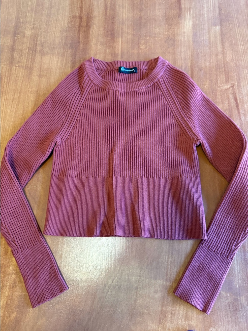 Women’s Ribbed Cropped Sweater - Rust Red